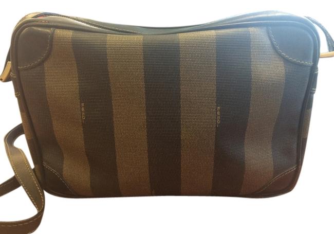 Fendi Black Brown Leather Shoulder Bag 