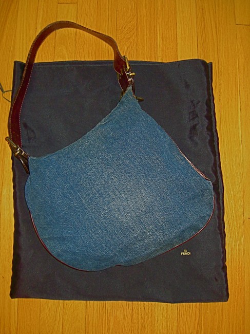Fendi Blue Denim Shoulder Bag 