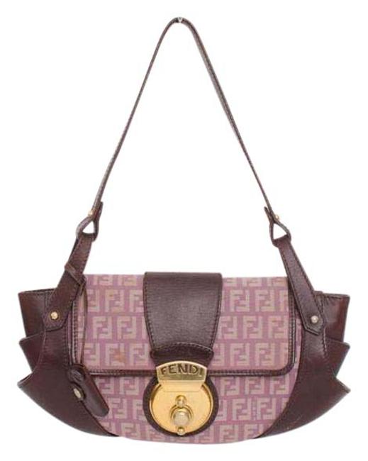 Fendi Borsa Tuc Zucchino Pink Canva Shoulder Bag 