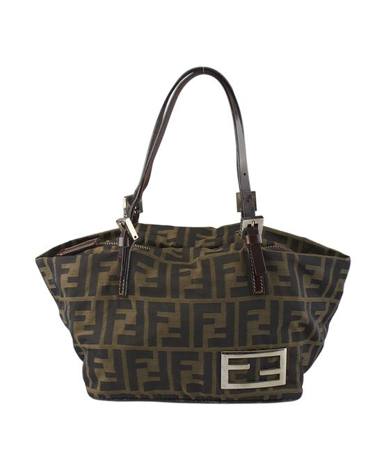 Fendi Brown &amp; Black Zucca 133390 Brownxblack Canvas Shoulder Bag 