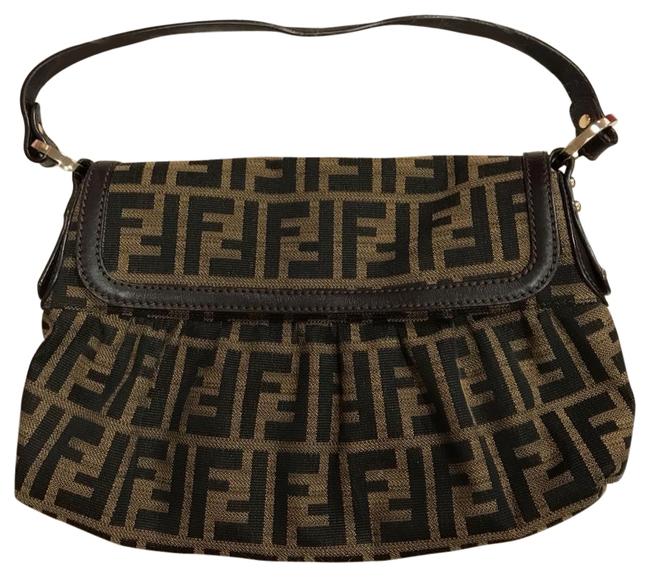 Fendi Brown Canvas Shoulder Bag 
