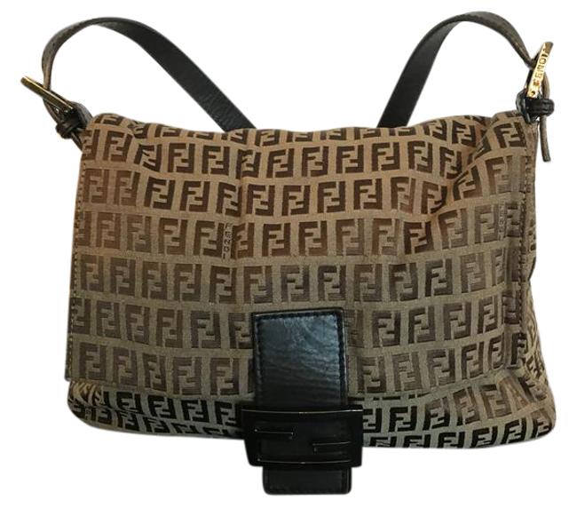 Fendi Brown Fabric Shoulder Bag 