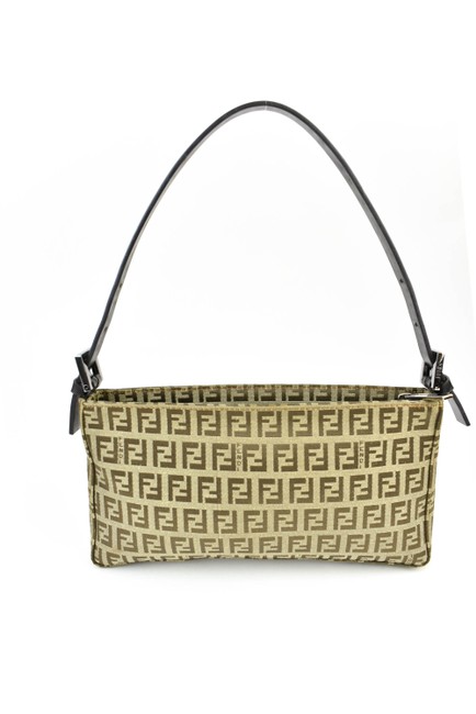 Fendi Brown Jacquard Monogram "Ff" Logo Clutch M   Shoulder Bag 