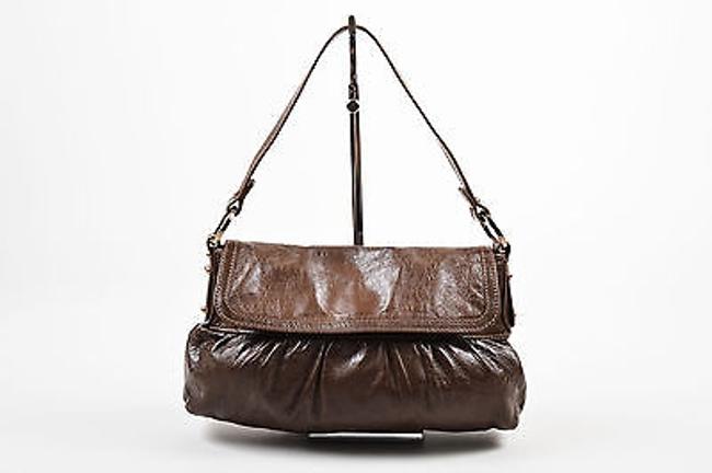 Fendi Brown Leather Chef Shoulder Bag 