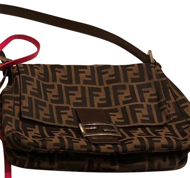 Fendi Brown Monogram Baguette Shoulder Bag 