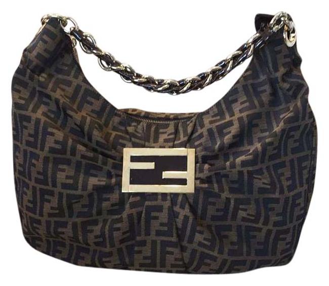 Fendi Brown Monogram Canvas Shoulder Bag 