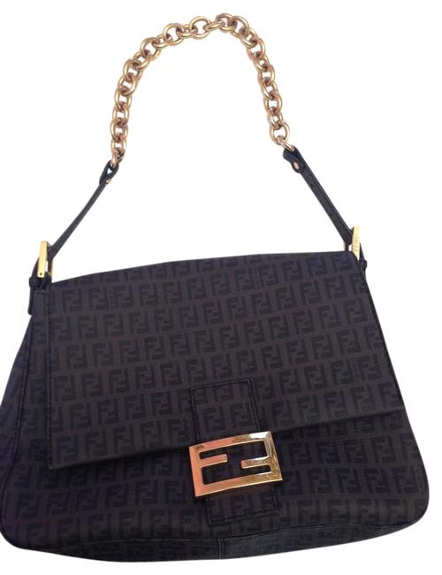 Fendi Brown Signature Ff Fabric Shoulder Bag 