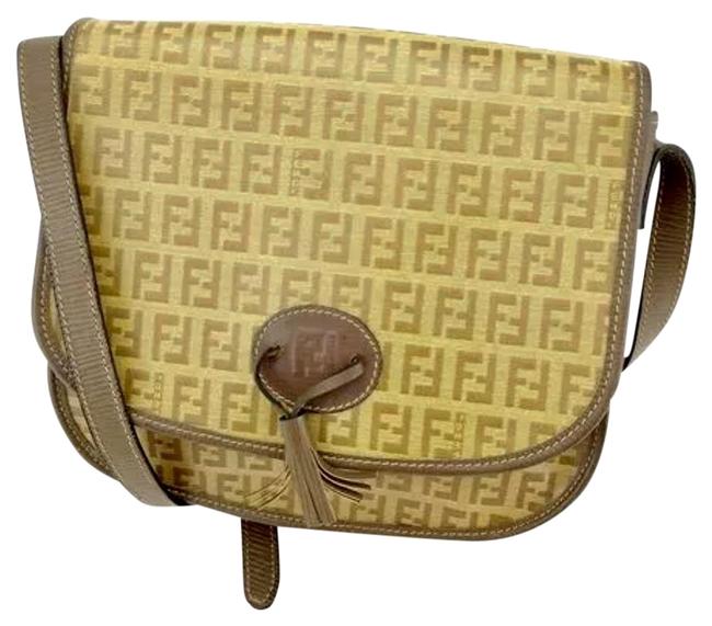 Fendi Brown Zukka Nyron Shoulder Bag 