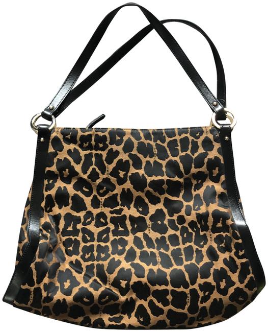 Fendi Brown Leopard Brown Leopard Print Canvas Shoulder Bag 