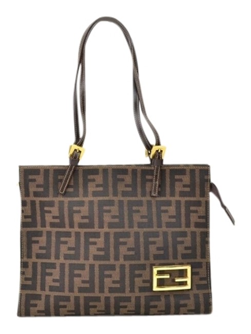 Fendi Browns Zukka Canvas Shoulder Bag 