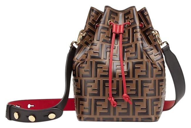 Fendi Bucket Cr New Small Mon Tresor Brown Leather Shoulder Bag 