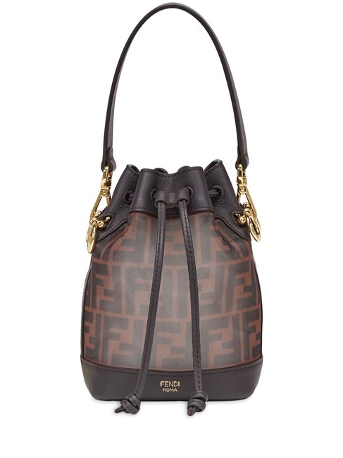 Fendi Bucket Ff Logo Mon Tresor Mesh Mini Brown Black Multicolor Shoulder Bag 