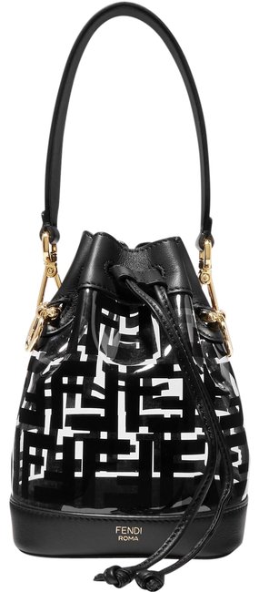 Fendi Bucket Ff Logo Mon Tresor Mini Black Clear Pvc Shoulder Bag 