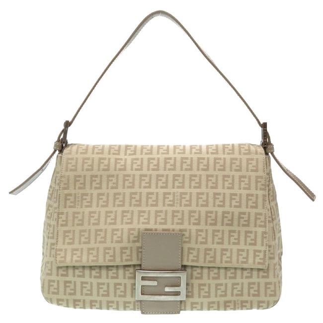Fendi Bucket Mamma Zucchini 8br001 One Beige Canvas Shoulder Bag 