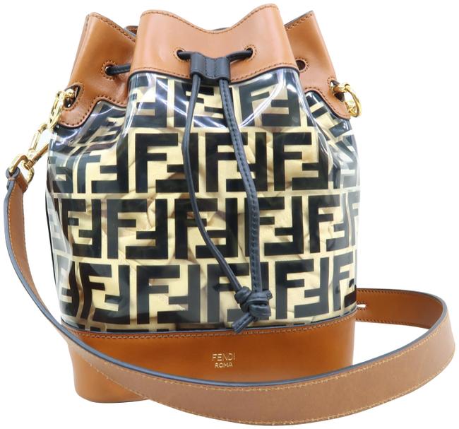 Fendi Bucket Mon Tresor Brown&amp;black Pvc Shoulder Bag 