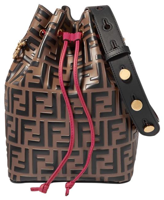 Fendi Bucket Mon Tresor Embossed Leather Shoulder Bag 