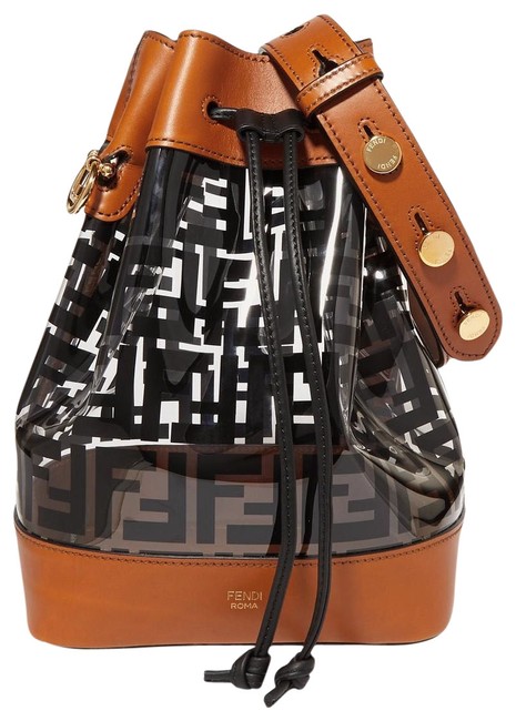 Fendi Bucket Mon Tresor Medium Printed Pvc and Leather Shoulder Bag 