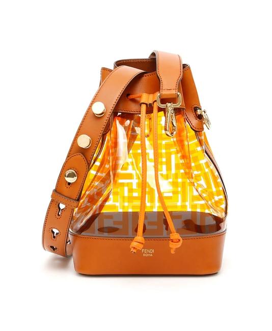 Fendi Bucket Small Mon Tresor Orange Leather Shoulder Bag 