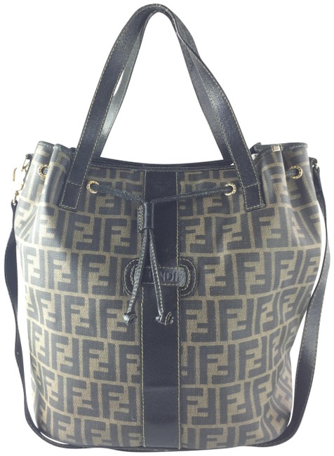 Fendi Bucket Zucca Canvas Shoulder Bag 