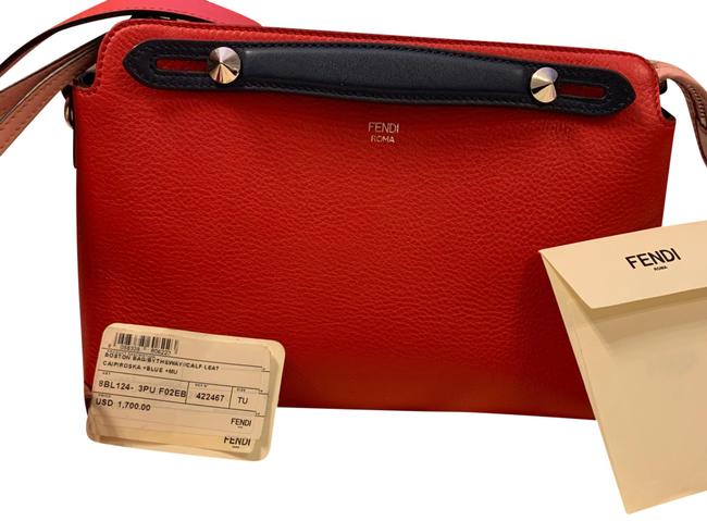 Fendi By The Way Red Leather Shoulder Bag 