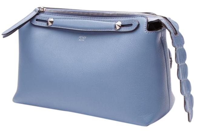 Fendi Boston By The Way Small Cerulean Blue Leather Shoulder Bag 