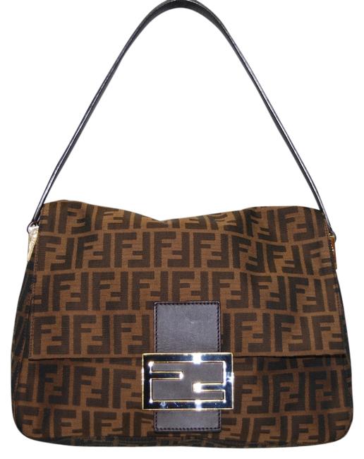 Fendi C2 22 B32 Brown Fabric Shoulder Bag 