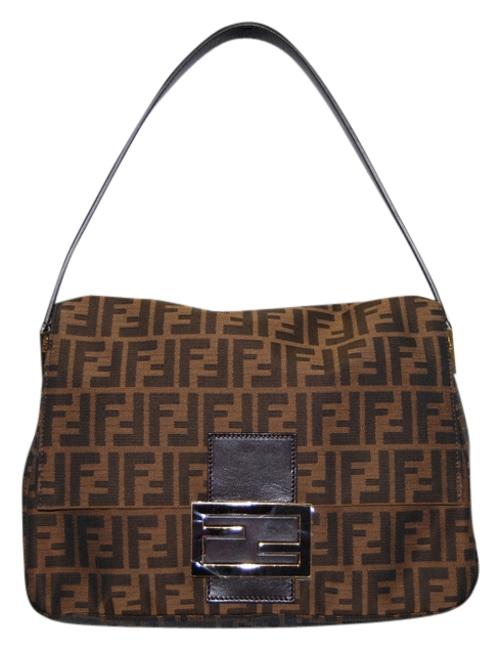 Fendi C2 49 Bin 12 Brown Fabric Shoulder Bag 