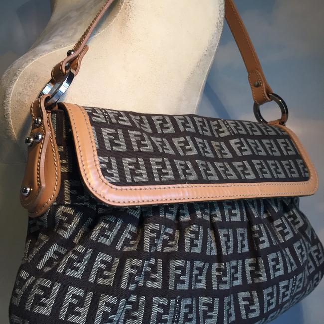 Fendi Camel Zucca 2415 8br353 jwu 039 Brown Canvas Shoulder Bag 