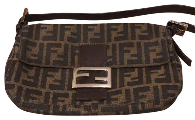 Fendi Canvas Brown Shoulder Bag 