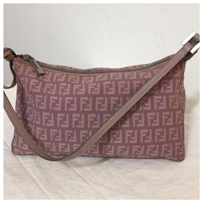 Fendi Canvas Mimi Handbag Pink Shoulder Bag 