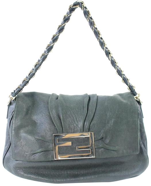 Fendi Chain Flap 09fz0720 Forest Green Leather Shoulder Bag 