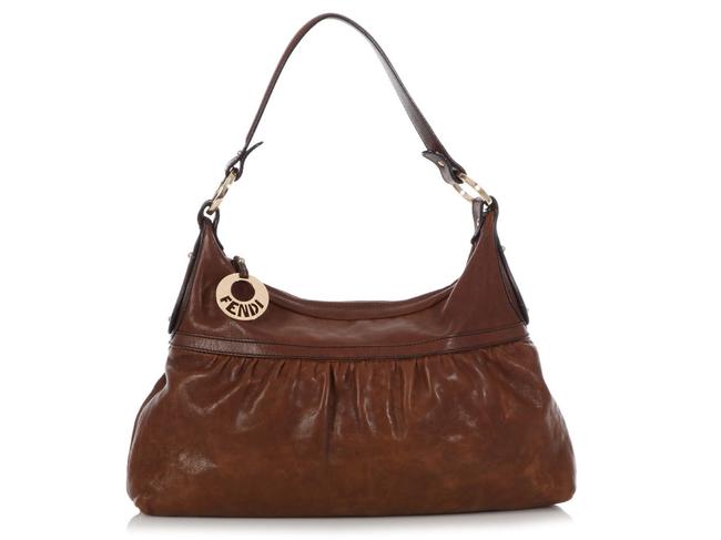 Fendi Chef Brown Leather Shoulder Bag 