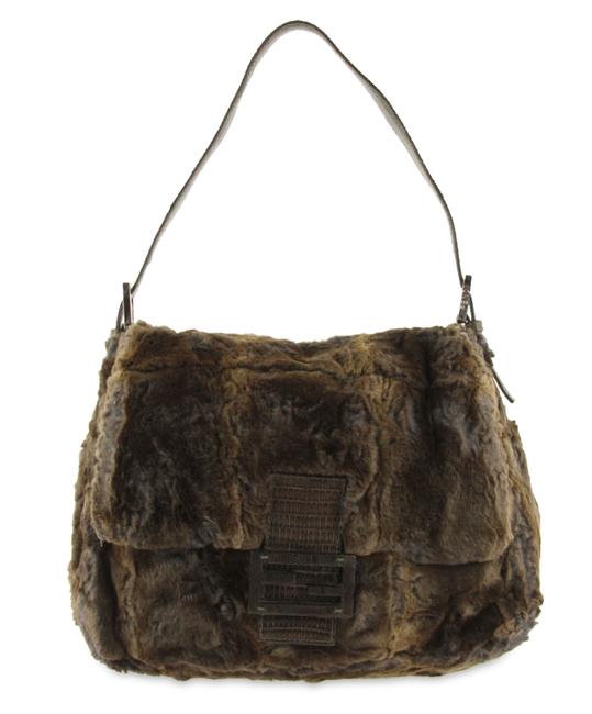 Fendi Chinchilla Brown Fur Shoulder Bag 