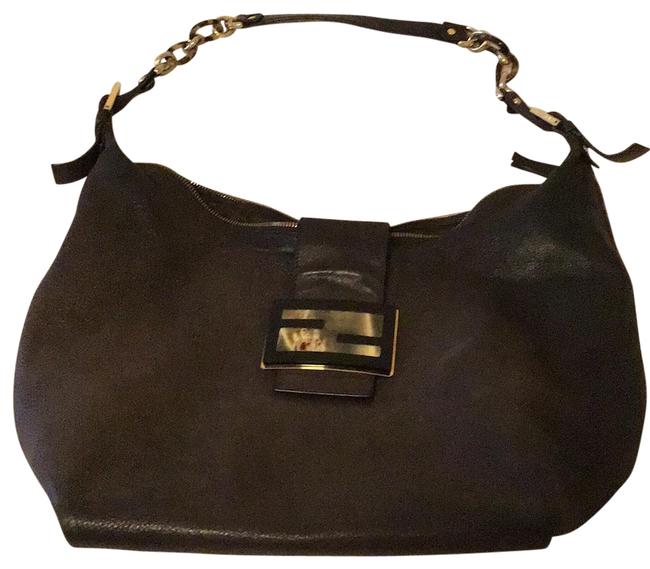 Fendi Chocolate Suede Leather Shoulder Bag 