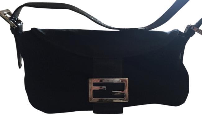 Fendi Classic Baguette Black Nylon Shoulder Bag 