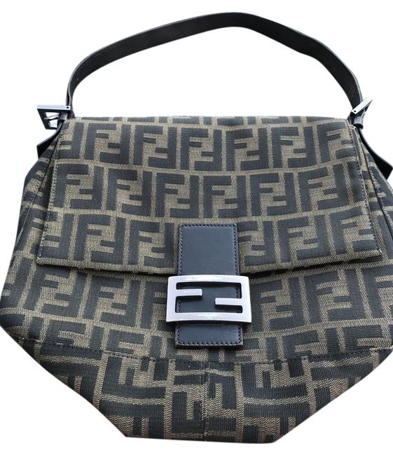 Fendi Classic Zucca Brown Canvas Shoulder Bag 