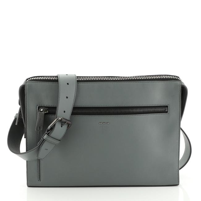 Fendi Convertible Document Medium Green Leather Shoulder Bag 