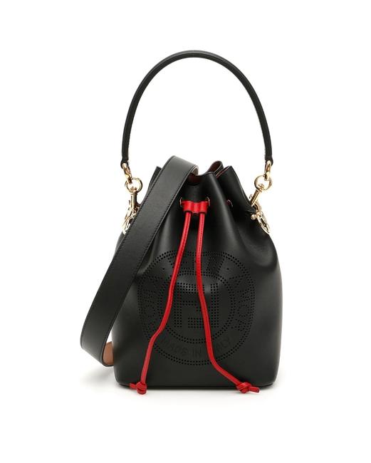 Fendi Cr New Stamp Mon Tresor Black Leather Shoulder Bag 