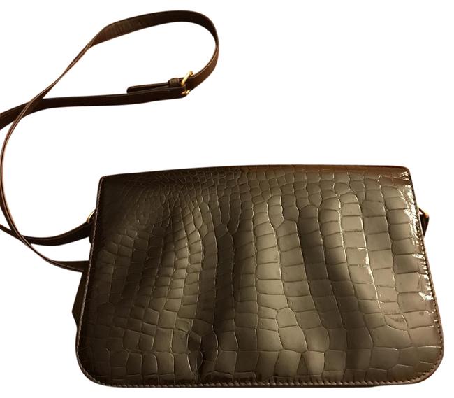 Fendi Croc And Brown Leather Shoulder Bag 