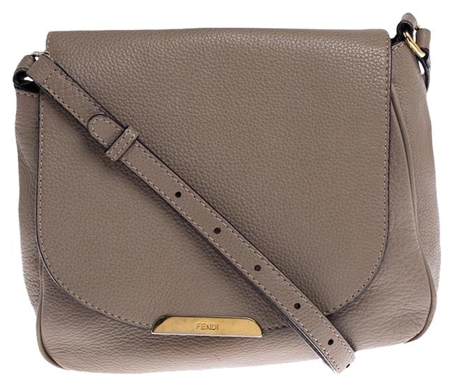 Fendi Crossbody Dark Beige Leather Shoulder Bag 