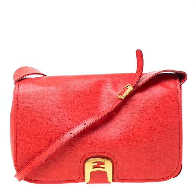 Fendi Crossbody Orange Chameleon Red Leather Shoulder Bag 