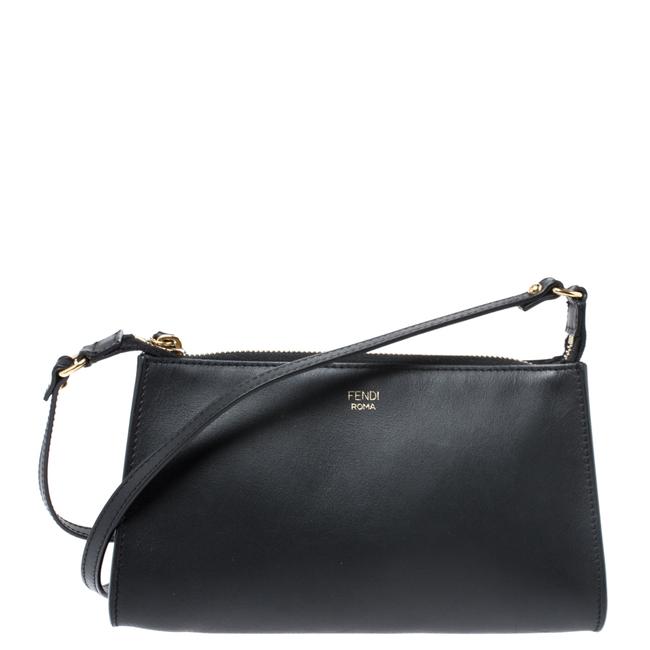Fendi Crossbody Pochette Black Leather Shoulder Bag 