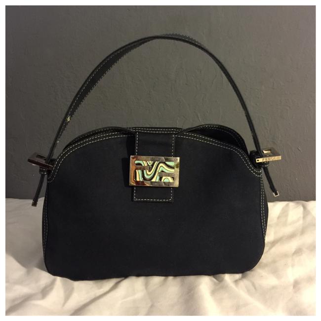 Fendi Demi Canvas Sliver Hw Blue Shoulder Bag 