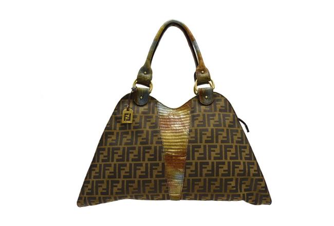 Fendi Devil Piccola Zucca Brown Multi Canvas Shoulder Bag 
