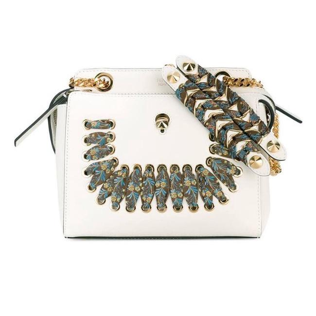 Fendi Dot Com White Leather Shoulder Bag 