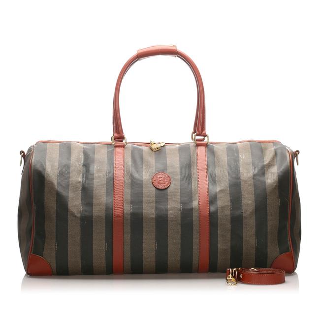 Fendi Duffle Pequin Brown Leather Shoulder Bag 