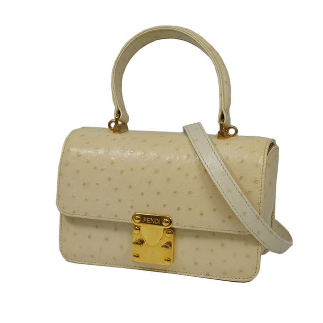 Fendi Embossed Brown Leather Shoulder Bag 