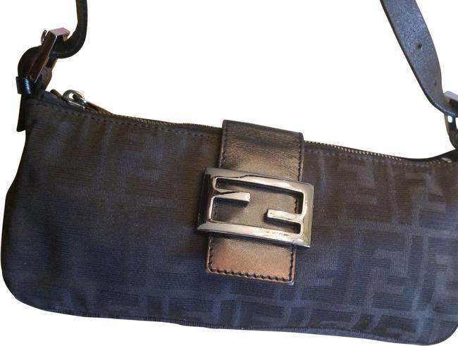 Fendi Embossed Fabric Shoulder Bag 