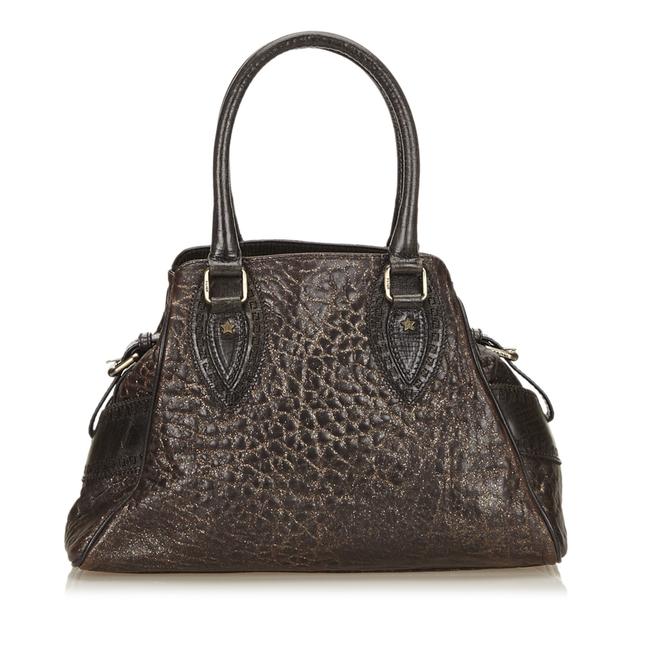 Fendi Embossed Handbag Black Leather Shoulder Bag 