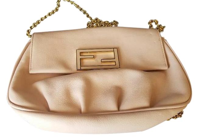 Fendi "Fendista" Pouchette Pink Powder Leather Shoulder Bag 
